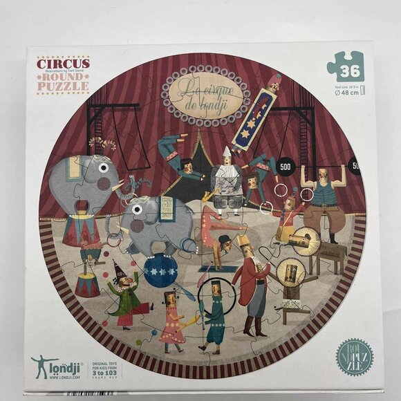 Londji My Circus Round Puzzle 36 Pieces European Kids EUC - Picture 2 of 2